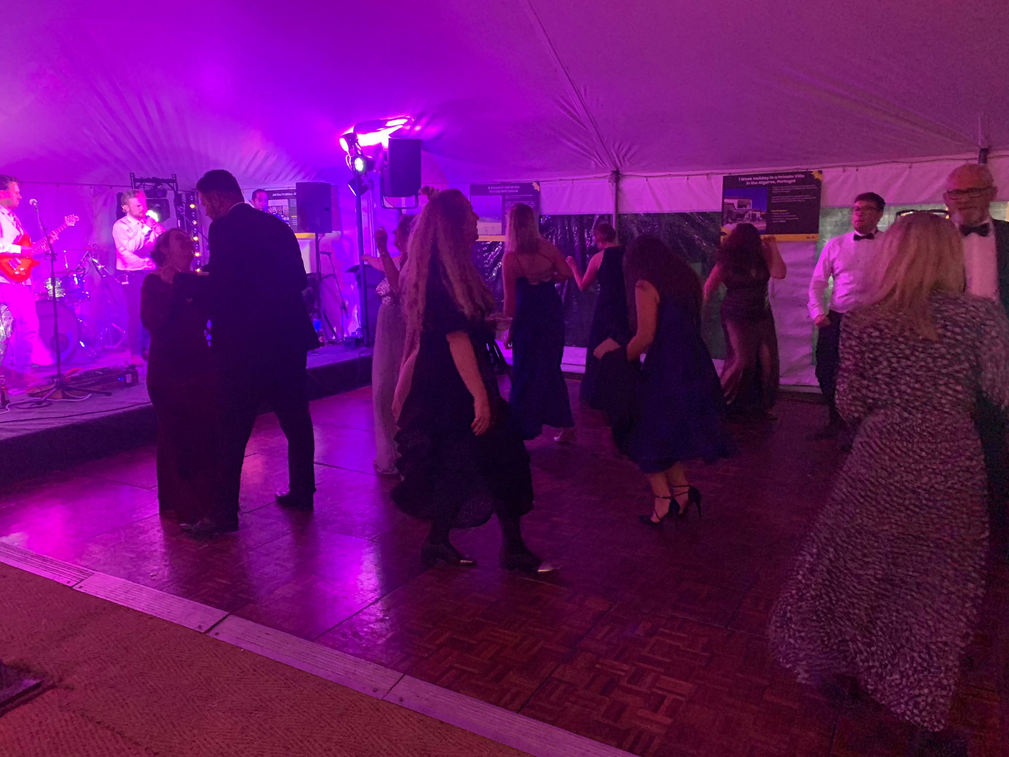 A scene from the dance floor at the event where the local band was playing.