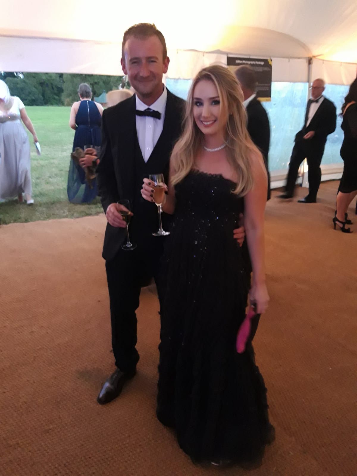 A photo of Rosie and Sam Carver, dressed up for the event.